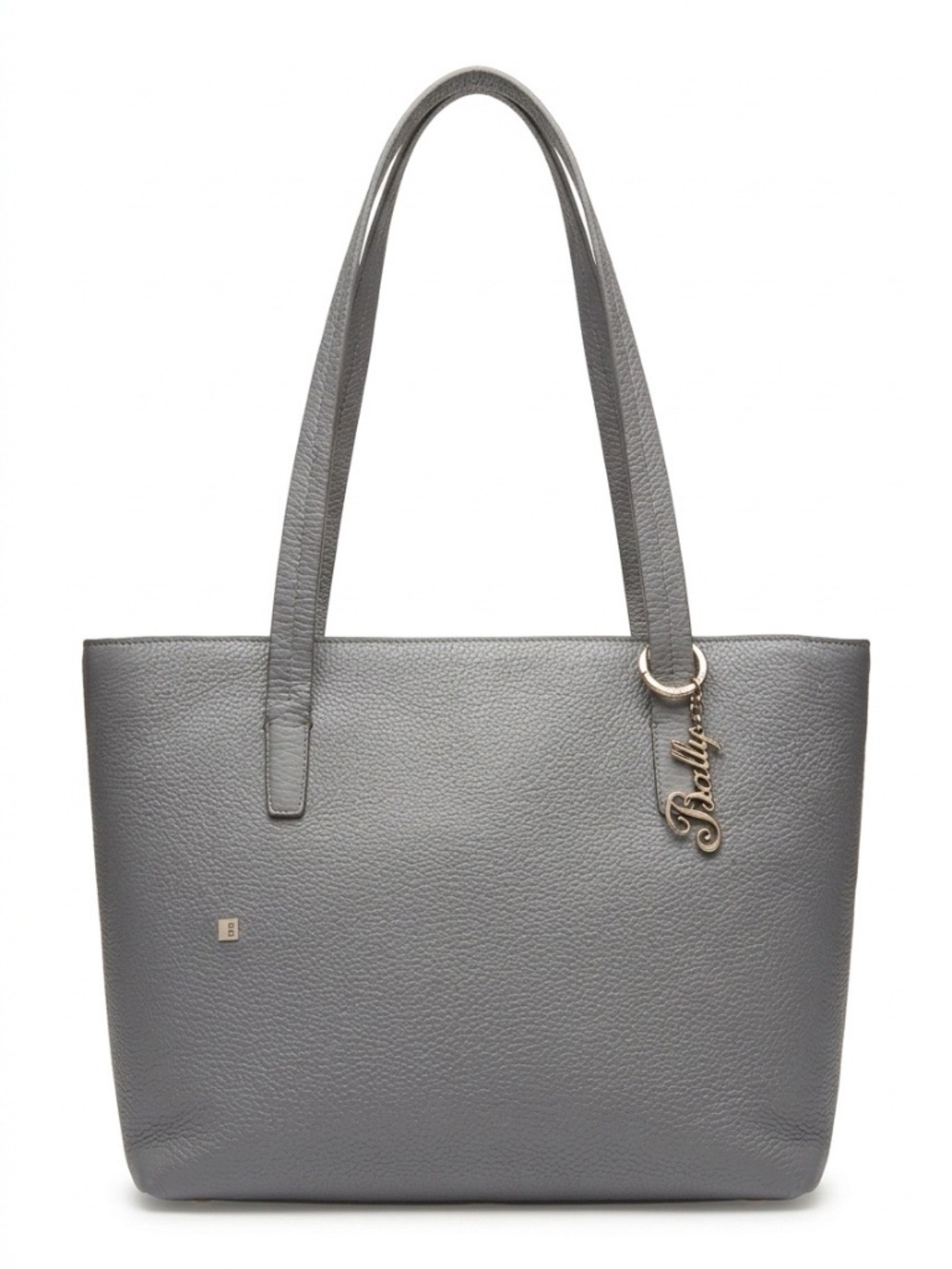 Bally Grey Pebbled Vintage Leather Tote Shoulder Bag